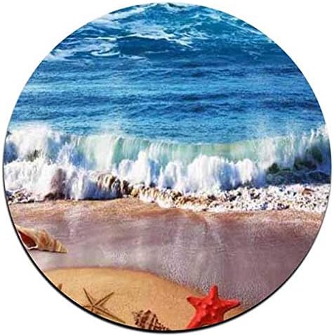 Waves and Shells Round Coaster Set - Made of Recycled Rubber - Set of 4