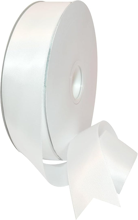 Morex Ribbon Double Face Satin Ribbon, 1.5 inches by 50 Yards, Off White, Silk Ribbons for Gift Wrapping, Birthday Gifts, Satin Dress for Women, Crafts, Wedding