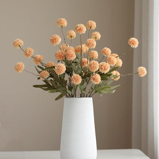 Artificial Flowers for Vases 20.5 Inch 10 Stems，Silk Dried Fake Mums Bouquet Indoor Faux Floral Arrangements for Decoration (Yellow)