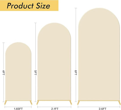 Wedding Arch Backdrop Stand Set of 3, (4, 5, 6) Metal Arch Backdrop Stand with Wedding Arch Cover, Wedding Balloon Arch Backdrop Stand for Birthday, Baby Shower, Anniversary
