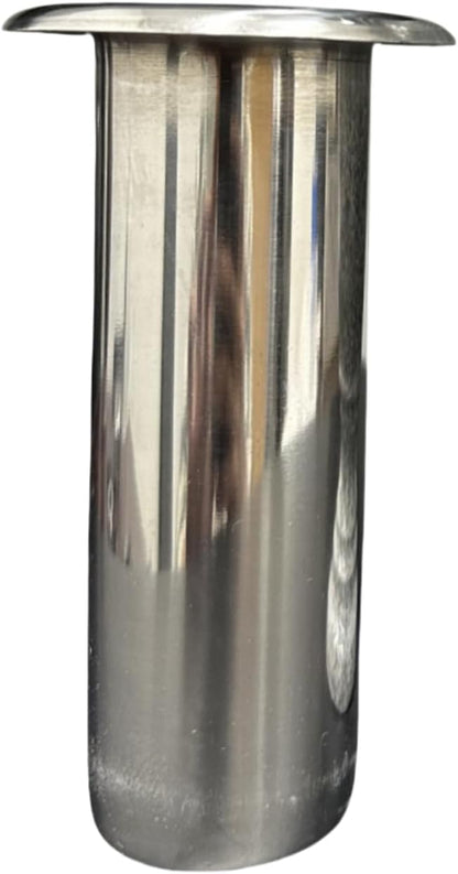 Turned Granite Vase Polished 4" x 10" Black Mist with Stainless Steel Inner