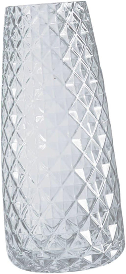 Square Glass Vase Smoky Transparent Hydroponic Plant Container for Indoor Outdoor Home Decor Simple Artistic Flower Arrangement Holder