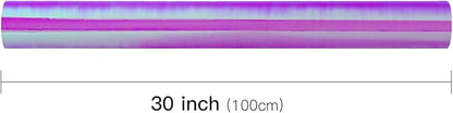 LeZakaa Purple Wrapping Paper Roll, Holographic Iridescent Wrapping Paper for Birthday, Valentine's, Mother's Day, Halloween, Holiday, Large Roll, 30 inches x 32.8 Feet (92.9 sq.ft.)