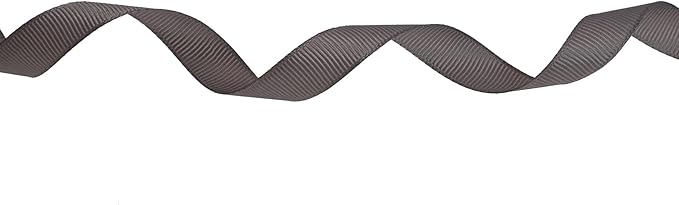 Solid Grosgrain Ribbon 25 Yard Each Roll 100% Polyester Woven Edge (5/8", Gray)