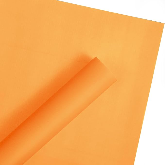 WRAPAHOLIC 20 Sheets Flower Wrapping Paper - 22.4 x 22.4 inch Pure Orange Color Water-Resistant Floral Bouquet Wrapping Paper, Florist Supplies Packaging for Wedding Birthday Gift DIY
