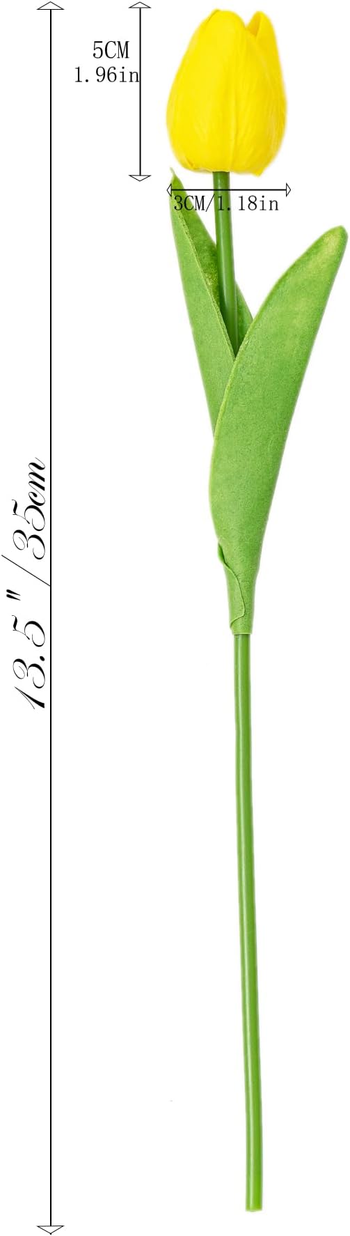 KAOYOO 18PCS Artificial Tulip Flowers Bouquet - Faux Latex Tulips for Home Decor,Office Desk,Kitchen Table,Wedding Centerpiece,Party,Spring Decoration(Yellow,18 Pack)