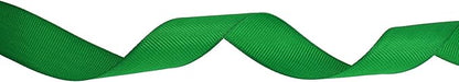 Solid Grosgrain Ribbon 25 Yard Each Roll 100% Polyester Woven Edge (3/4", Green)