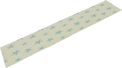 Sea Turtle Table Runner Marine Life Starfish Nautical Blue Green Ocean Theme Kitchen Table Decorations for Indoor Outdoor Home Party Decorations 13 * 120 Inch