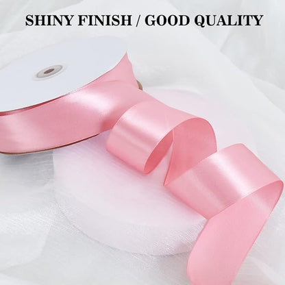 TONIFUL 1-1/2 Inch (40mm) x 100 Yards Rose Gold Wide Satin Ribbon Solid Fabric Ribbon for Gift Wrapping Chair Sash Valentine's Day Wedding Birthday Party Decoration Hair Floral Craft Sewing