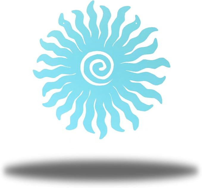 Riverside Designs Sunburst Metal Wall Art Steel Outdoor Decor - Heavy-Duty and Waterproof - Made in USA (24", Sea Foam)