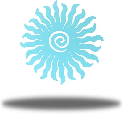 Riverside Designs Sunburst Metal Wall Art Steel Outdoor Decor - Heavy-Duty and Waterproof - Made in USA (36", Sea Foam)