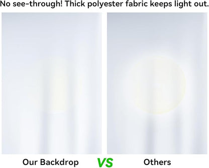 10 x10 FT White Backdrop Background, 100% Polyester Large Pure White Photo Backdrop, Foldable Washable Screen for Photography Party Portrait Photoshoots Booth Video Studio