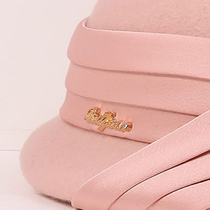 Women Wool Felt Ribbon French Fashion Vintage Millinery Beret Hats Top Cap Ladies Party Wedding Fedoras Chapeau