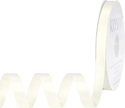 Ivory Satin Ribbon, Double Faced 1/2 Inch X 50 Yards Ivory Ribbon, Premium Satin Ribbon for Gift Wrapping, Crafts, Hair Bow Making, Sewing, Flower Bouquet, Wedding Party Decor