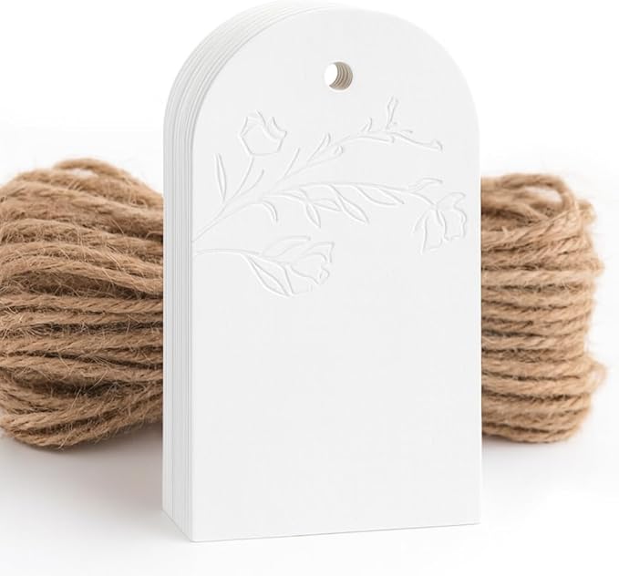 50 Floral Thank You Gift Tags with String Attached, Small Thank You for Celebrating with Us Gift Bag Tags for Presents and Personalized Party Favors - Baby Shower, Wedding, Bridal Shower, Birthday