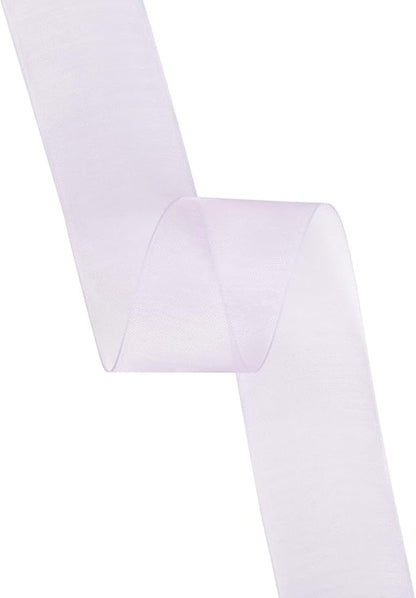 1-1/2 Inch Lt. Orchid Shimmer Sheer Organza Ribbon Sheer Chiffon Ribbon 50 Yards-Roll Multiple Colors Available for Gift Wrapping Wedding Events Christmas Décor