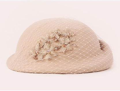 Women Wool Felt Ribbon French Fashion Vintage Millinery Beret Hats Top Cap Ladies Party Wedding Fedoras Chapeau