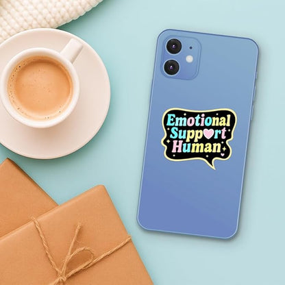 HANDICHI Design 5-Pack 5 Inch Emotional Support Human Stickers – Positive Affirmation Vinyl Decals for Laptops, Water Bottles, Journals and Scrapbooks – Cute Mental Health Self Care Sticker Pack