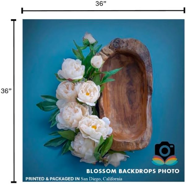 Blossom Flowers Decoration Wallpaper Newborn Baby Photography Background Backdrop Newborn Kids Baby Portrait Backdrop Photoshoot Photo Studio (White Flower Wood Bowl)