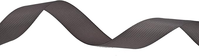 Solid Grosgrain Ribbon 25 Yard Each Roll 100% Polyester Woven Edge (1", Gray)