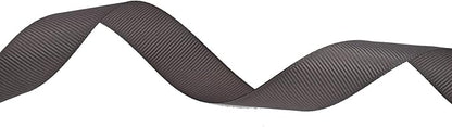 Solid Grosgrain Ribbon 25 Yard Each Roll 100% Polyester Woven Edge (1", Gray)
