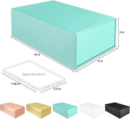 Light Blue Gift Box with Magnetic Closure Lid 10" X 6" X 3" Gift Boxe for Presents,Luxury for Gift Packaging, Bridesmaid Gifts Boxes,Birthday Gift Box