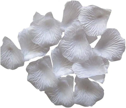LZXD 1000 Pieces White Artificial Silk Rose Petals Flower Decoration Wedding Party Color White