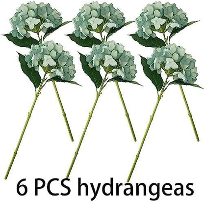 Hydrangea Artificial Flowers,Faux Hydrangea Flowers,Artificial Hydrangeas Flowers with Stems,Fake Hydrangeas,Silk Hydrangeas Flowers with Stems for Home Decor (10, Fall Blue)