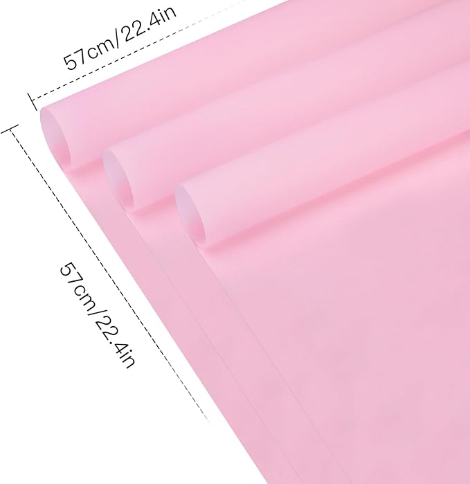 WRAPAHOLIC 20 Sheets Flower Wrapping Paper - 22.4 x 22.4 inch Pure Light Pink Water-Resistant Floral Bouquet Wrapping Paper, Florist Supplies Packaging for Wedding Birthday Gift DIY