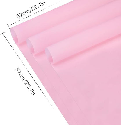 WRAPAHOLIC 20 Sheets Flower Wrapping Paper - 22.4 x 22.4 inch Pure Light Pink Water-Resistant Floral Bouquet Wrapping Paper, Florist Supplies Packaging for Wedding Birthday Gift DIY