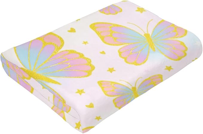 Butterfly Blanket for Women Butterflies Throw Blanket Soft Cozy Fleece Fuzzy Stuffed Plush Flannel Animal Gifts for Girls Kids Adults 40''x50''