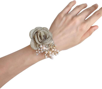 1PCS Wedding Wrist Flower,Bridesmaid Bride Wrist Flower Corsage Decoration Hand Flowers,Avocado Green