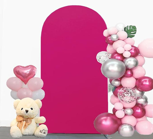 6FT Hot Pink Wedding Arch Cover, Hot Pink 6FT Arch Backdrop Cover, Hot Pink Backdrop Covers for Wedding Birthday Party Celebration Decoration