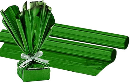 PMU (2 Gift Wrap Mylar Roll Metallic Green 2-sided, 24 Inches X 25 Ft Roll 1.4 Mil Highly Reflective Mylar Film, Great for Gifts, Birthdays, Christmas, Baskets, Arts & Crafts