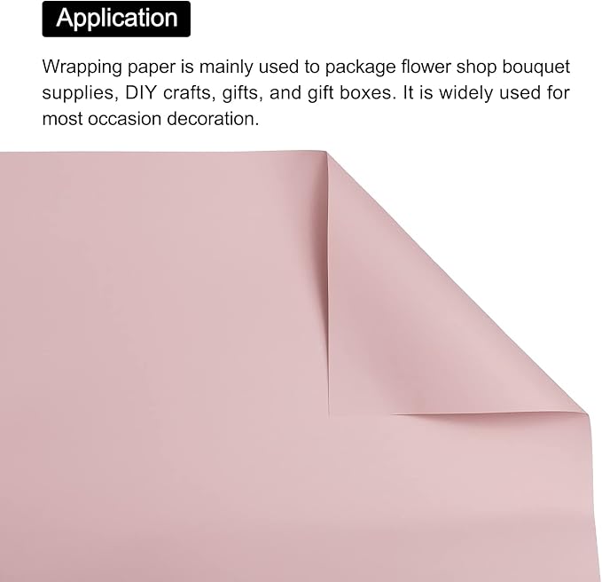 MECCANIXITY 10 Pcs Flower Wrapping Paper 22.8x22.8 Inch Waterproof Florists Wrapping Paper for Florist Bouquet Supplies, DIY Crafts, Gift/Gift Box Packaging Gray Pink