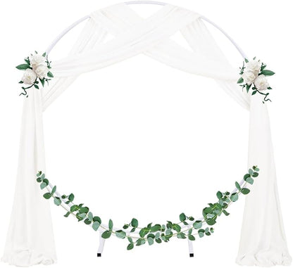 Socomi Wedding Arch Draping Fabric 2 Panels 29" x 19Ft Ivory Sheer Chiffon Curtain Drapes 6 Yards for Wedding Ceremony Birthday Party Decoration