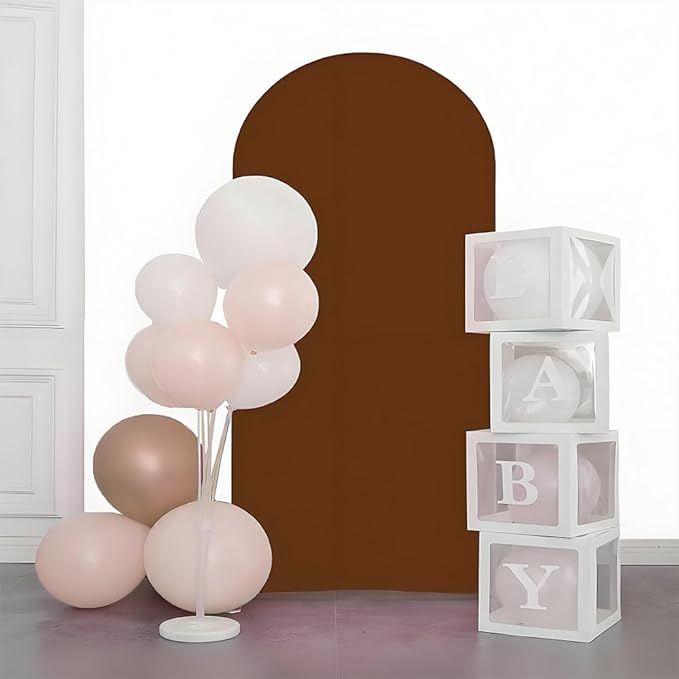 Brown 6FT Wedding Arch Cover, Spandex Fitted Arch Stand Covers, Brown Chiara Arch Backdrop Cover for Birthday Party Ceremony Decor