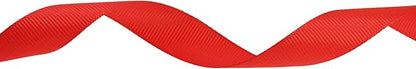 Solid Grosgrain Ribbon 25 Yard Each Roll 100% Polyester Woven Edge (1", Red)
