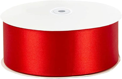 LIUYAXI Red Double Faced Satin Ribbon, 2" X Continuous 50 Yards, Ribbons Perfect for Gift Wrapping Wedding DIY Craft Bow Making & Other Projects