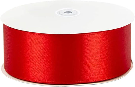 LIUYAXI Red Double Faced Satin Ribbon, 2" X Continuous 50 Yards, Ribbons Perfect for Gift Wrapping Wedding DIY Craft Bow Making & Other Projects
