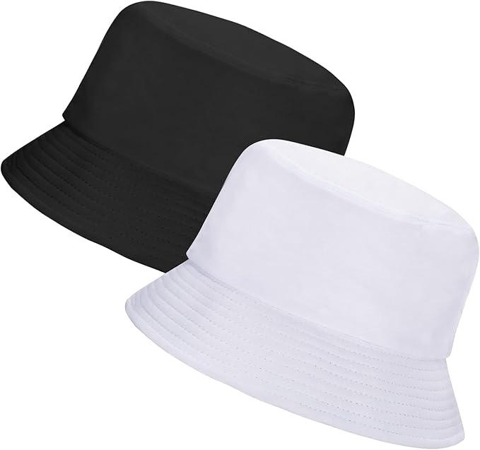 Rosoz 1 & 2 Pack Bucket Hat for Women Men Summer Travel Beach Sun Hat Outdoor Cap Unisex Bucket Hats