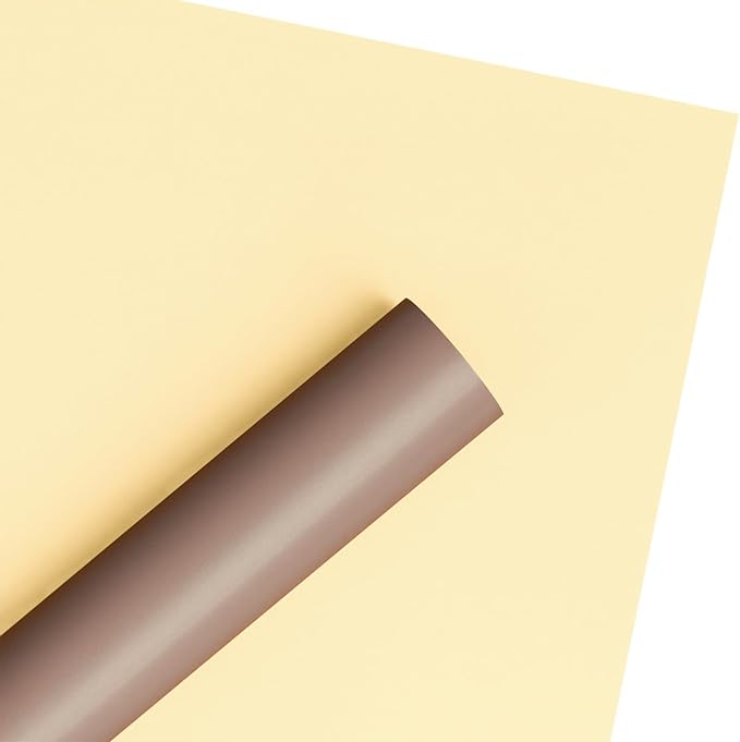 LeZakaa 20 Sheets Flower Wrapping Paper, Waterproof Reversible Floral Bouquet Paper, Coffee Brown Light Yellow Design for Valentines, Mothers Day, Party, Birthday, Wedding, Bridal Shower, Baby Shower