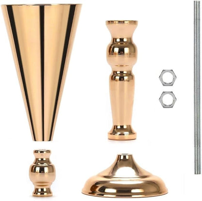Set of 2 Tabletop Metal Wedding Flower Trumpet Vase Wedding Centerpiece Flower Vase for Wedding Event Decoration Living Decor Party Decor (Gold, 2×L)