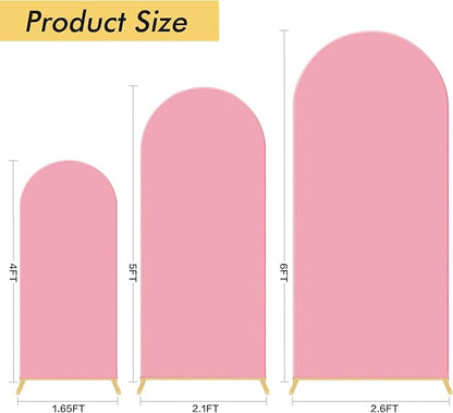 Wedding Arch Backdrop Stand Set of 3, (4, 5, 6) Metal Arch Backdrop Stand with Arch Cover, Wedding Balloon for Birthday, Baby Shower, Anniversary