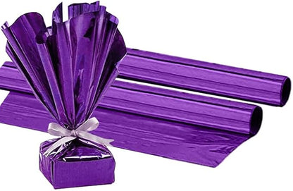 PMU (2 Gift Wrap Mylar Roll Metallic Purple 2-sided, 24 Inches X 8.3 Ft Roll 1.4 Mil Highly Reflective Mylar Film, Great for Gifts, Birthdays, Christmas, Baskets, Arts & Crafts