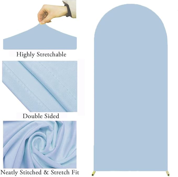 7.2 FT Arch Backdrop Cover, JFDYDM Baby Blue Wedding Arch Cover 7.2 FT, Baby Blue Chiara Backdrop Cover for Party Baby Shower Proposal Birthday