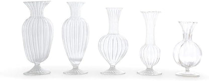 Two's Company Verre Set of 5 Fluted Vases