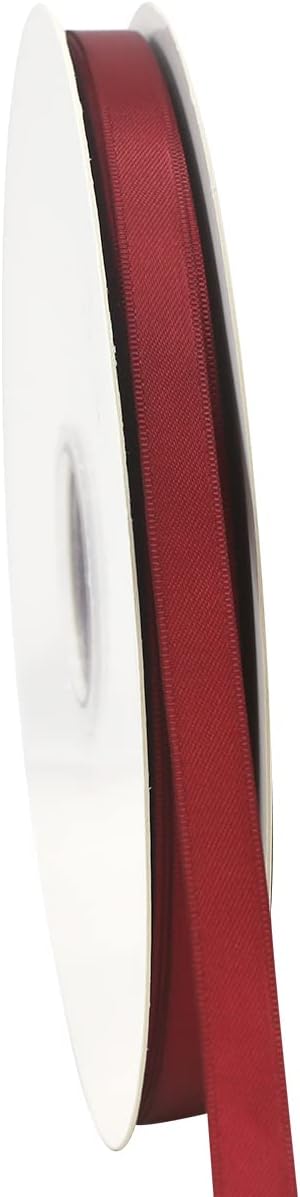 Maroon Double Faced Satin Ribbon 3/8 inch Flower Boutique Gift Wrapping Ribbon 10mm 100yards Continuous Fabric Silk Bow Ribbon for Christmas-DIY Crafts Hair Headband-Sewing-Wedding Decorations