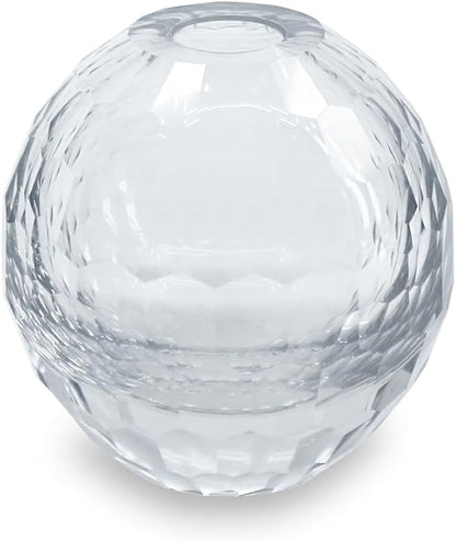 Beatriz Ball Glass Faceted Round Bud Vase (Clear)
