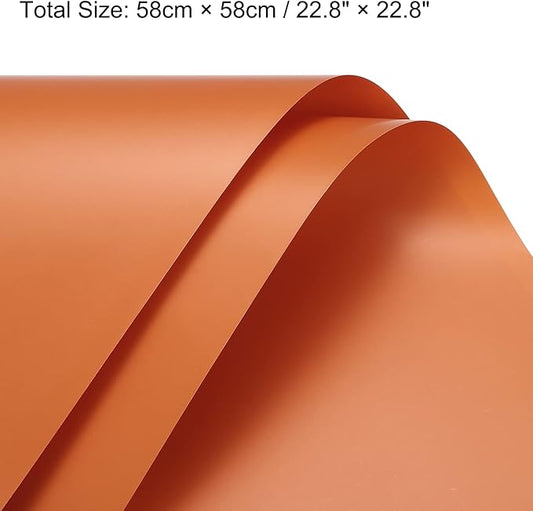 MECCANIXITY 20 Pcs Flower Wrapping Paper 22.8x22.8 Inch Waterproof Florists Wrapping Paper for Florist Bouquet Supplies, DIY Crafts, Gift/Gift Box Packaging Orange